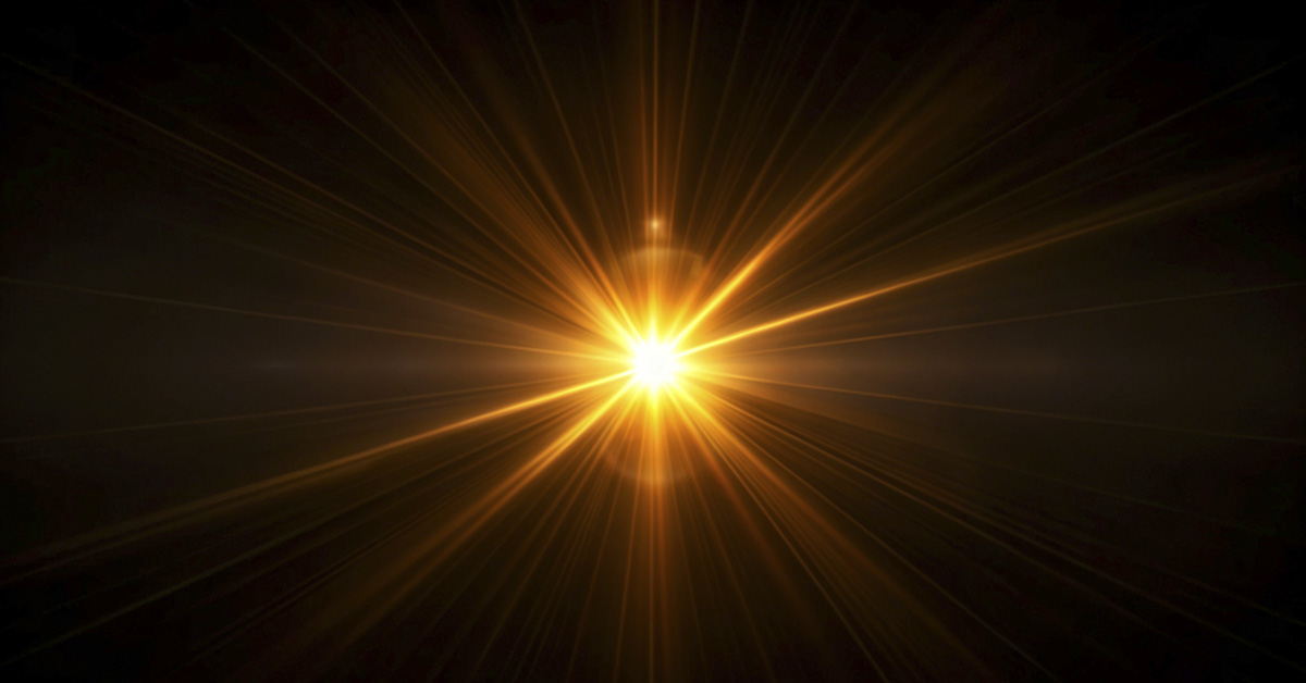 shining sun in dark sky