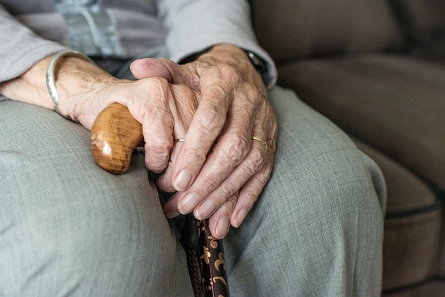 hands of senior citizen