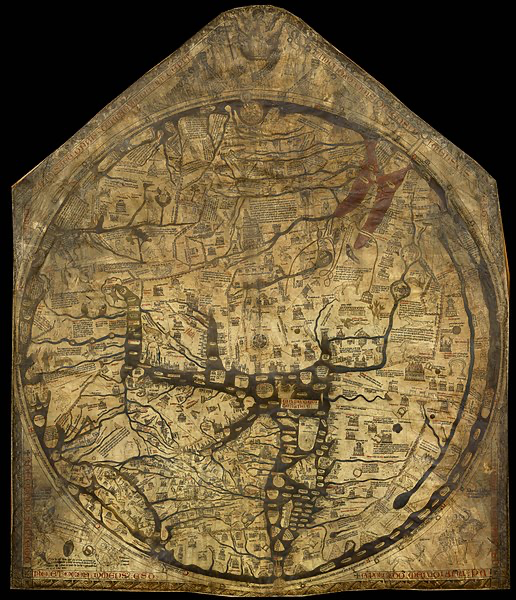 Image 1 (Medieval Map):
"The Hereford Mappa Mundi, a 13th-century medieval world map that places the Garden of Eden at the top of the circular world. This map supports Dr. Borisov's theory that ancient cartographers knew Eden's true location and depicted it surrounded by the Oceanus River, with four rivers flowing from it.