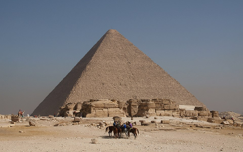 The Great Pyramid of Giza in Egypt, which engineer Dr. Konstantin Borisov suggests marks the location of the biblical Garden of Eden. His research indicates this ancient structure may have been built on the exact spot where the Tree of Life once stood, challenging traditional beliefs about Eden's location.