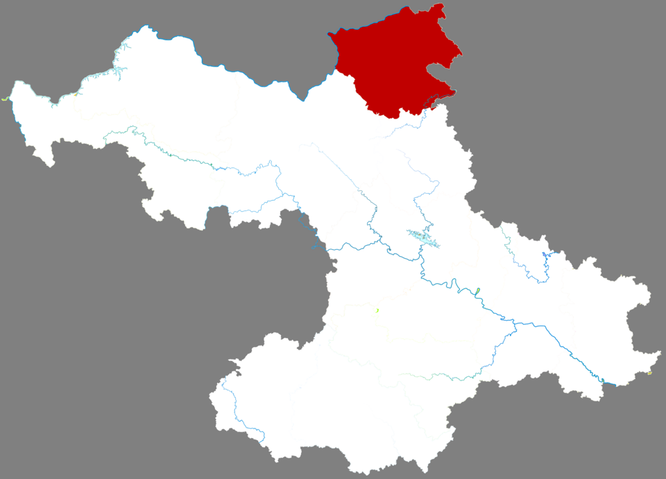 Map highlighting the Leye County region in red against a white outline of surrounding territory.