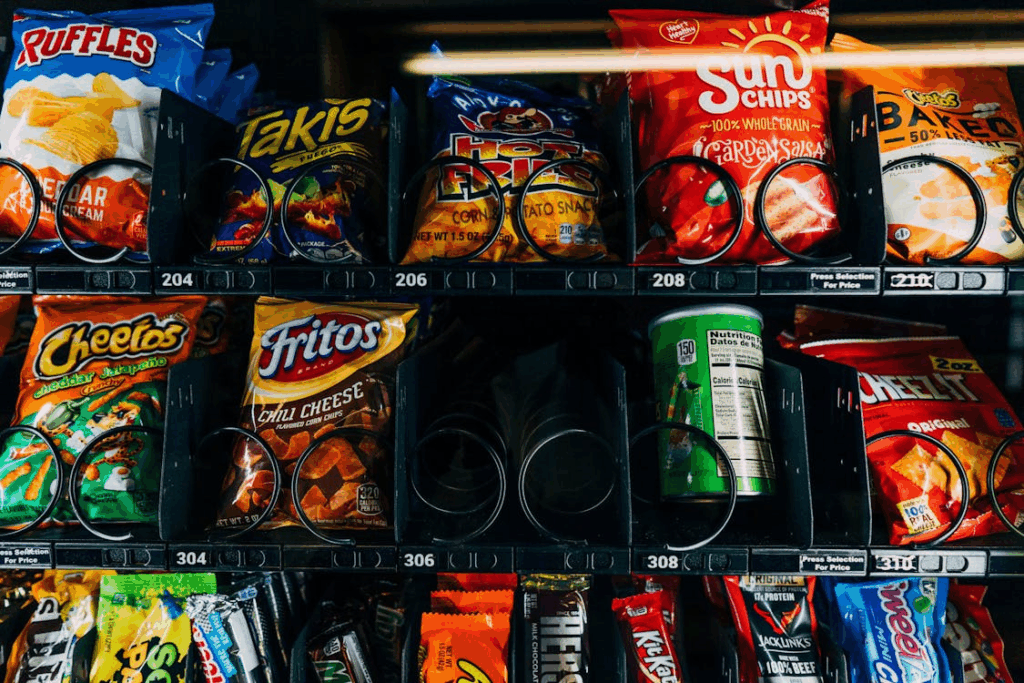 Close-Up Shot of a Vending Machine