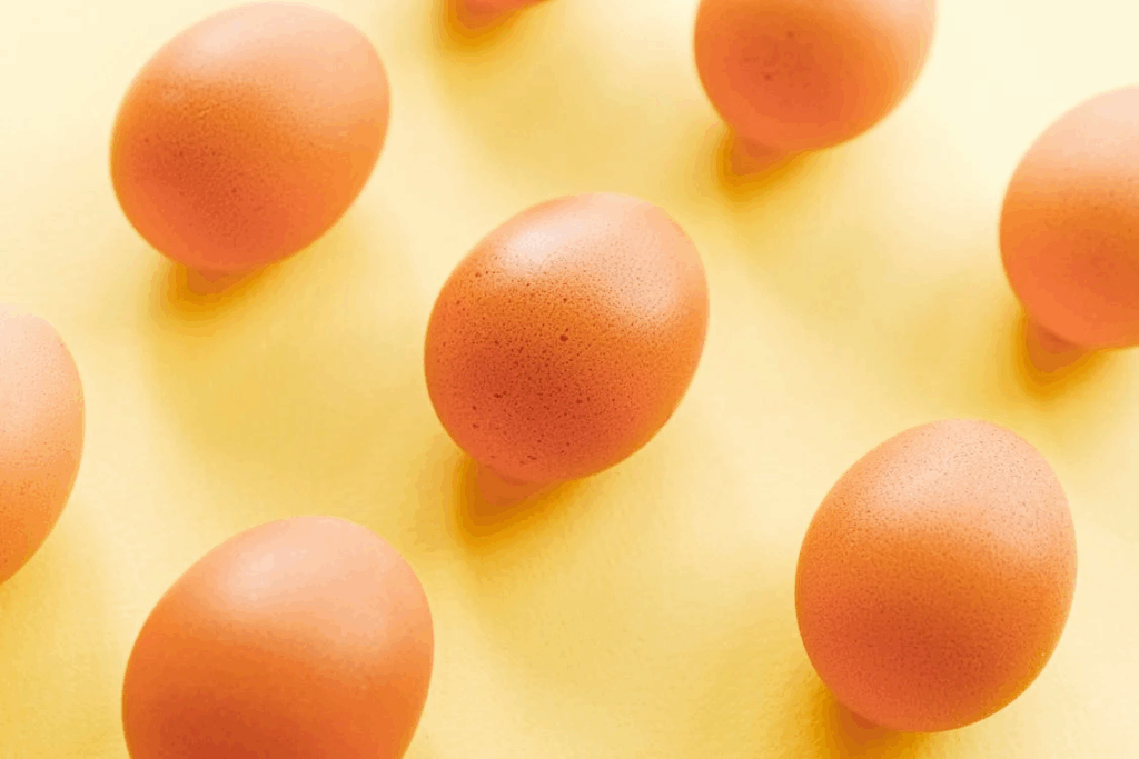 eggs on yellow background
