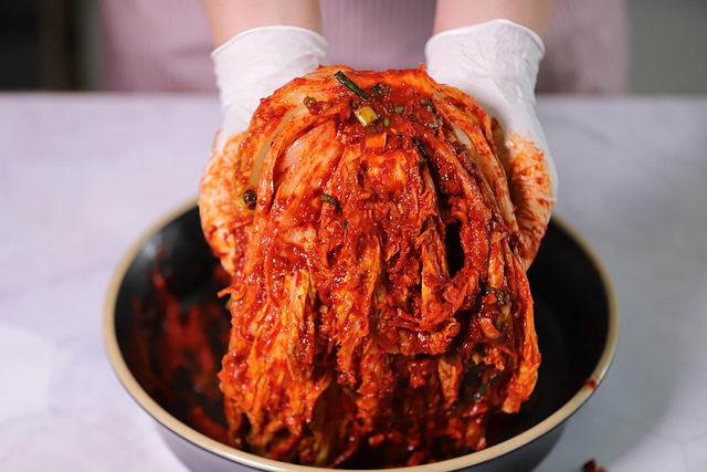 kimchi on a plate