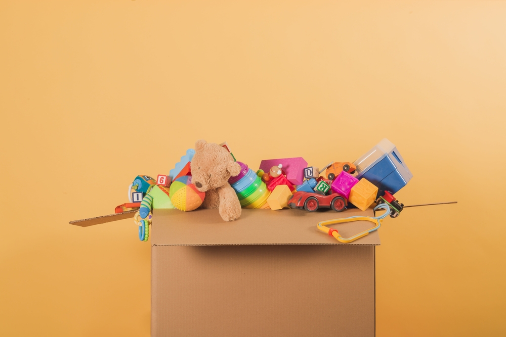 box full of childrens toys
