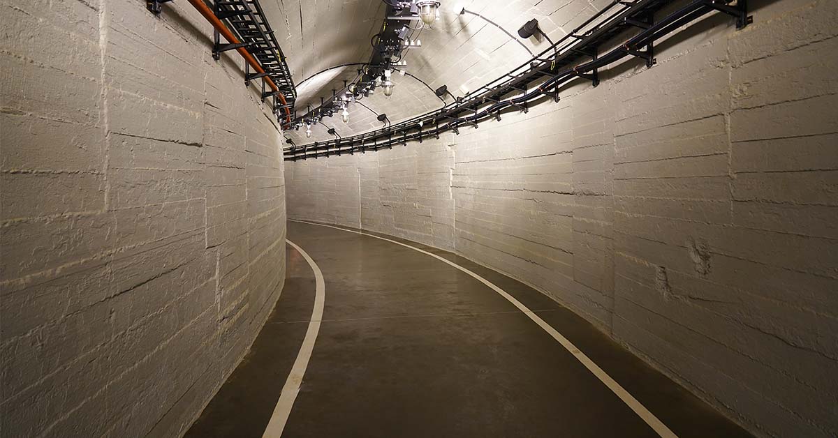 hallway in underground bunker