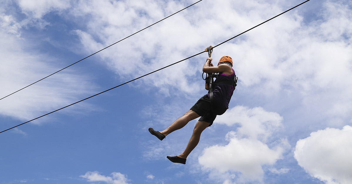 Person Zip lining