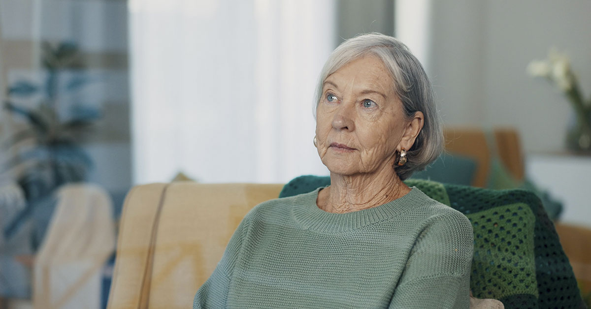 concerned elderly woman