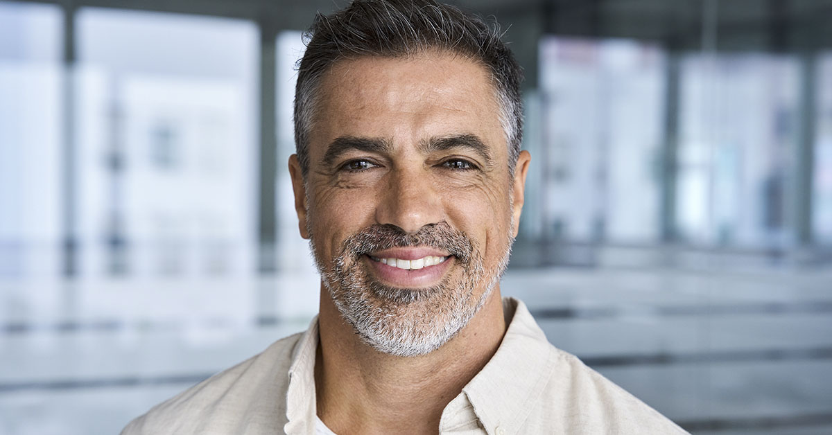Smiling middle aged man