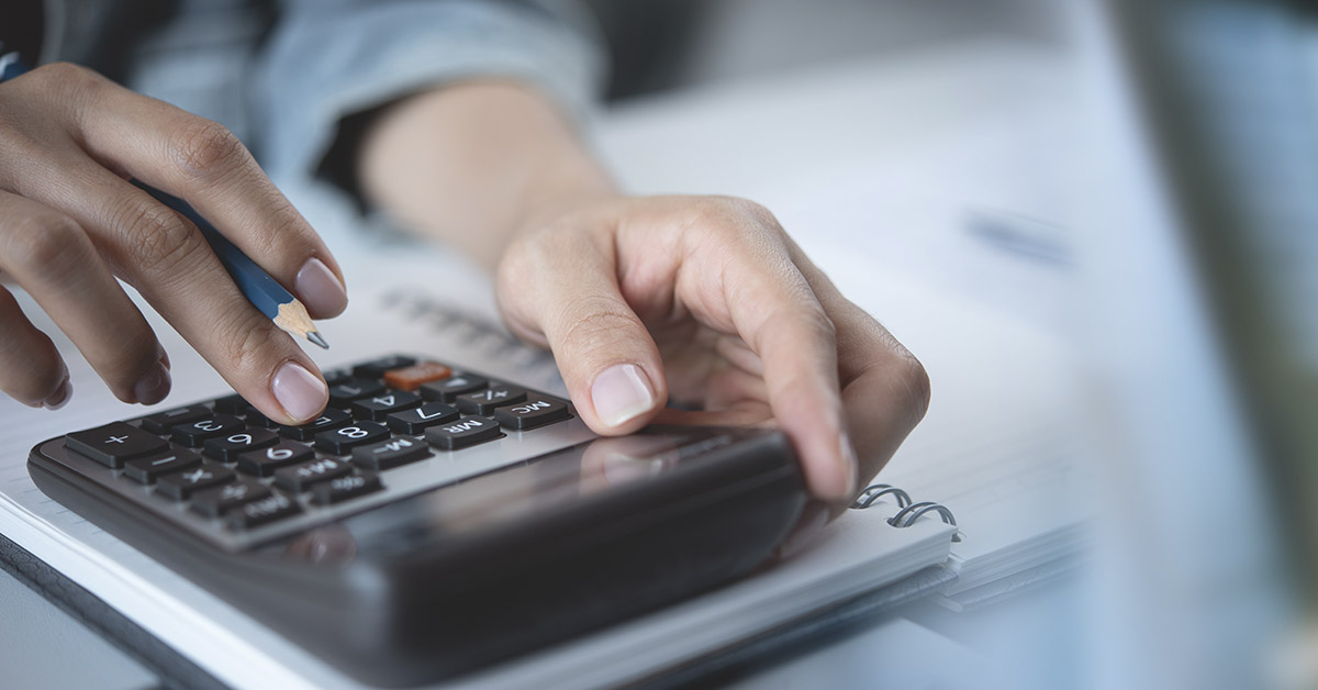 Person using calculator
