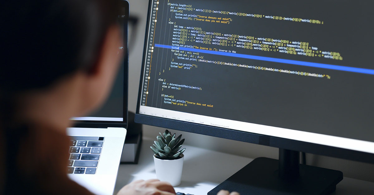 Coder working at a computer