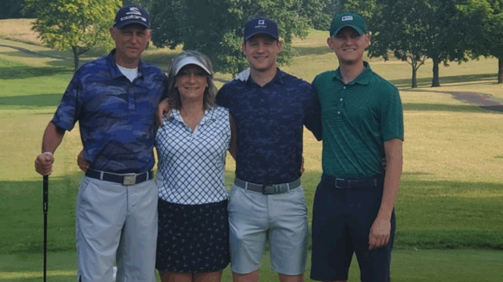 Left to right, Tim, Stefanie, Ryan and Jacob Kingerski pictured at a golf outing.
