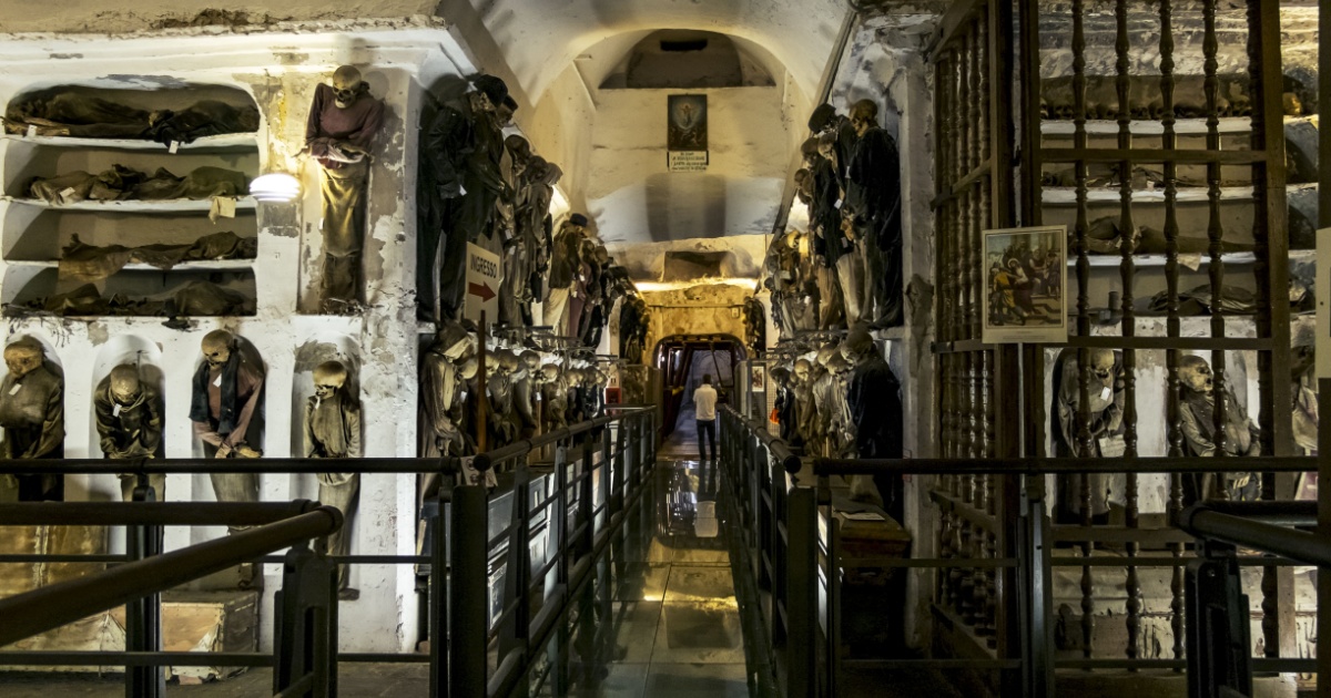 Palermo.Italy.May 26, 2017.Burial in the catacombs of the Capuchins in Palermo . Sicily