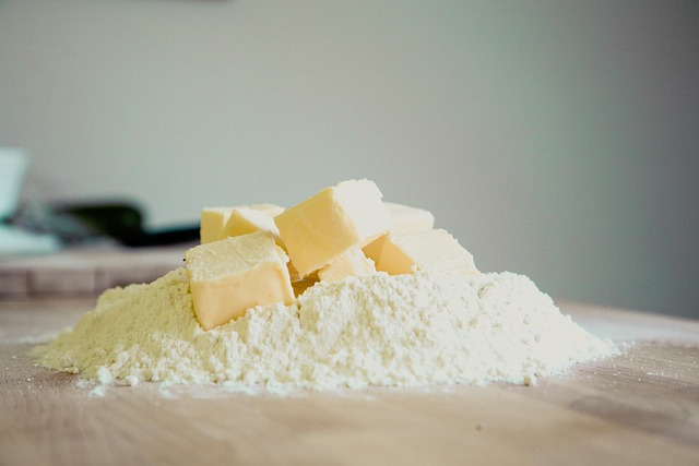 butter on flour