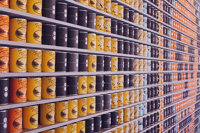 processed can food on shelves