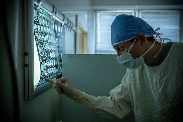 doctor examing X-rays