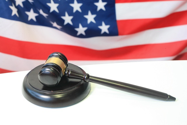 gavel and flag