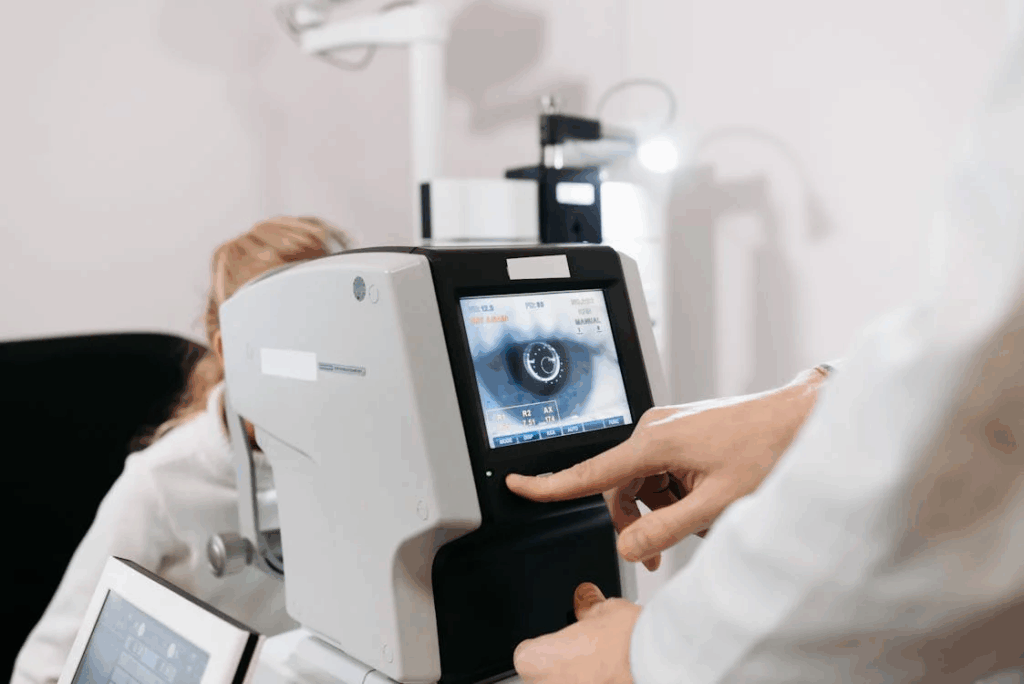 A Doctor Using a Device