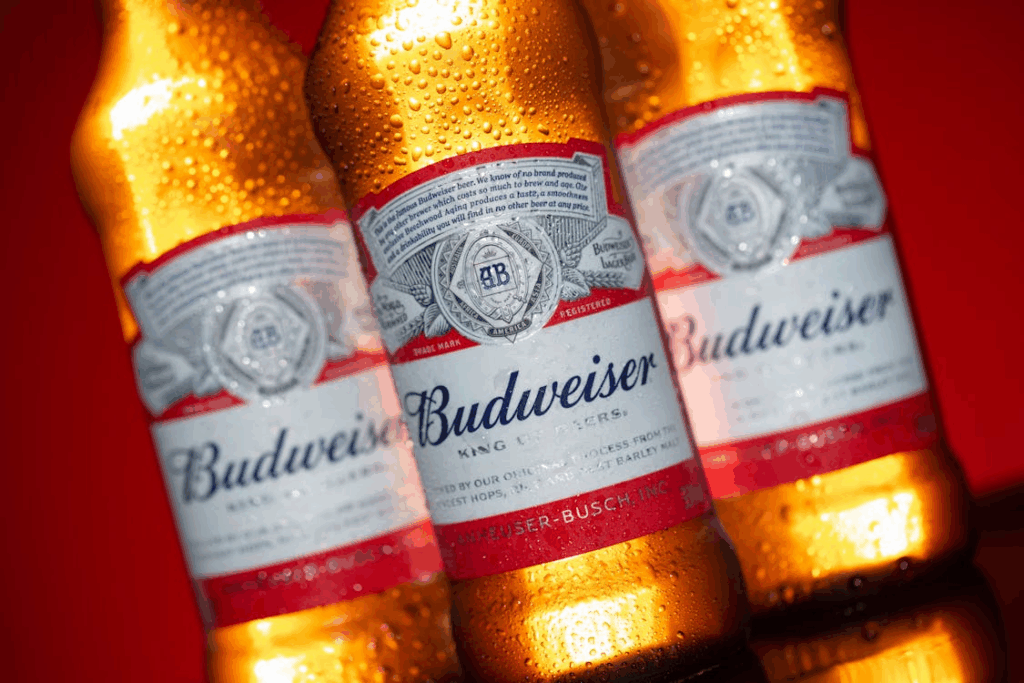 Close up of Budweiser Beer