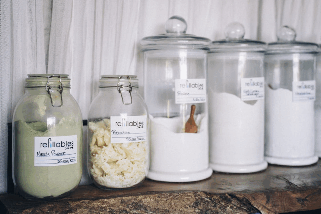 Assorted Powders in Glass Jars