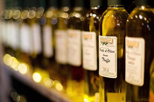 oils on a shelf
