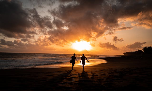 couple walking on the beach