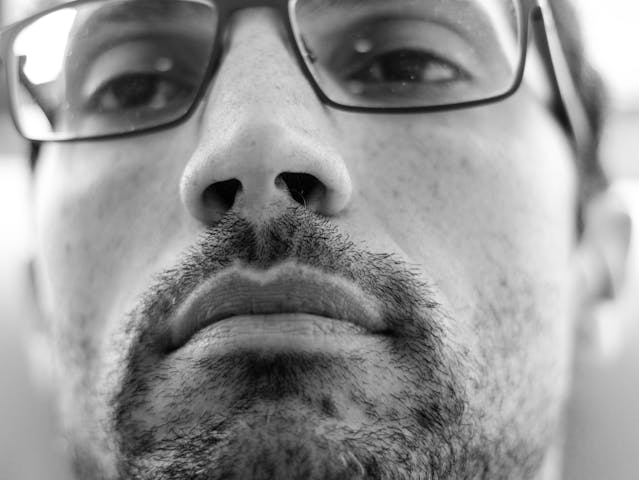 close up of face