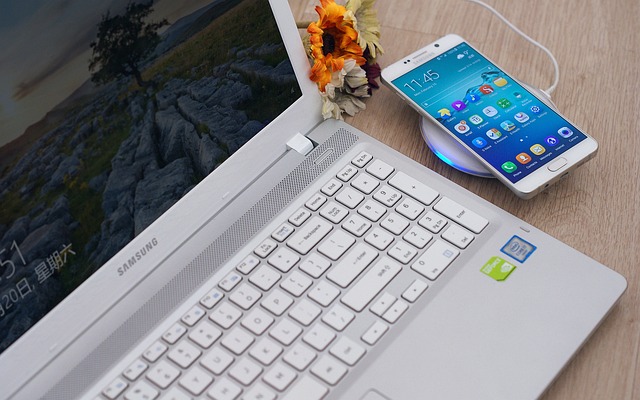 cellphone and laptop