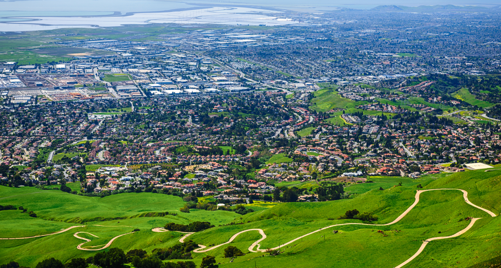 Bay, Fremont and Curvy Hiking Trail of Mission Peak, Silicon Valley, California
