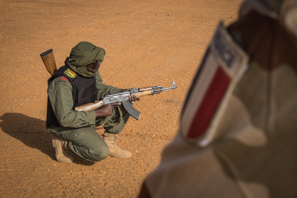 Ansongo, Mali - December 2015 : Daily life of french soldiers of barkhane military operation in Mali (Africa) launch in 2013 against terrorism in the area.
