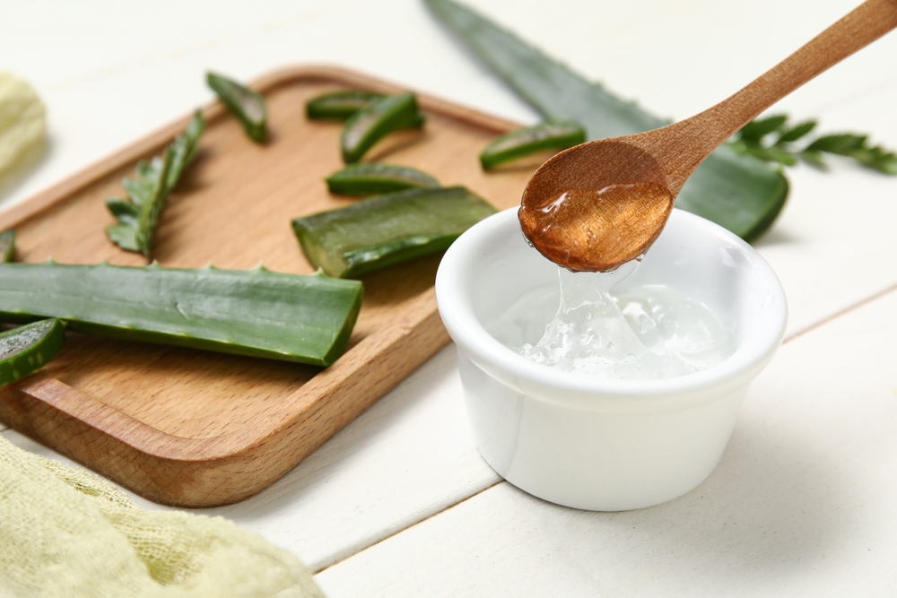 Baking soda paste on a toothbrush