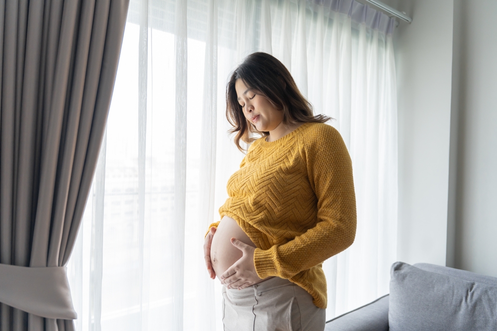 worried pregnant woman concerned and anxious woman in pregnancy overthinking worrying about pregnancy problem Pregnancy depression Mental health concept