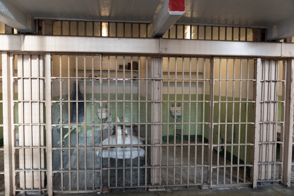 San Francisco, Ca 25 feb 2025: Close-Up of Alcatraz Prison Cells: Inside the Infamous Jail