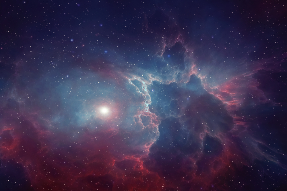 Universe filled with stars, nebula and galaxy