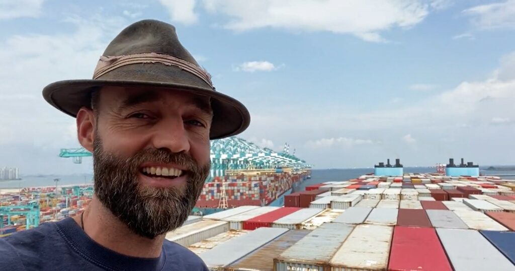 Thor on a cargo ship