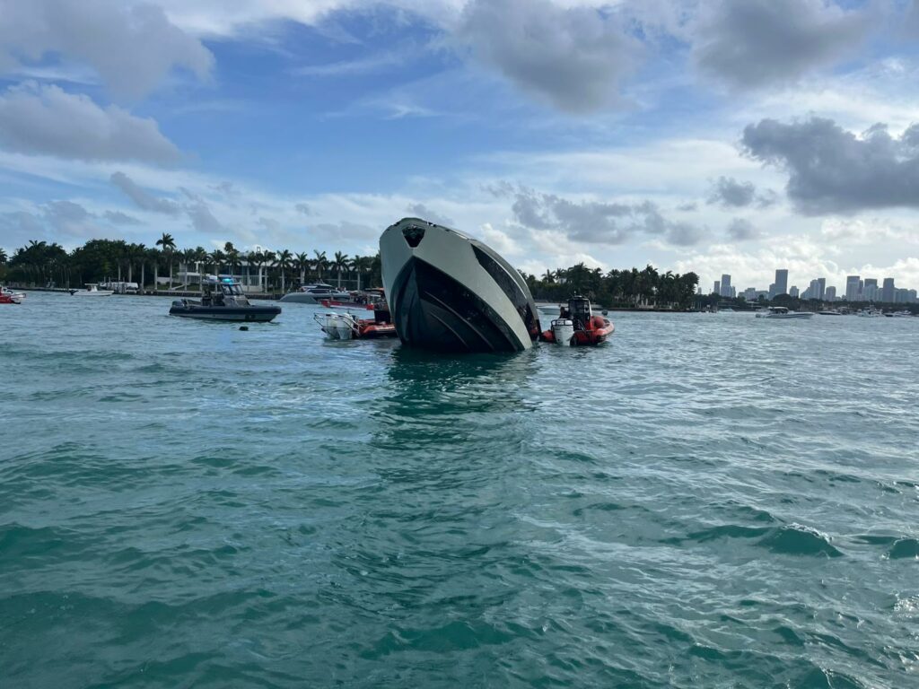 Sinking yacht