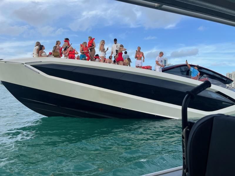 Group of influencers on a boat