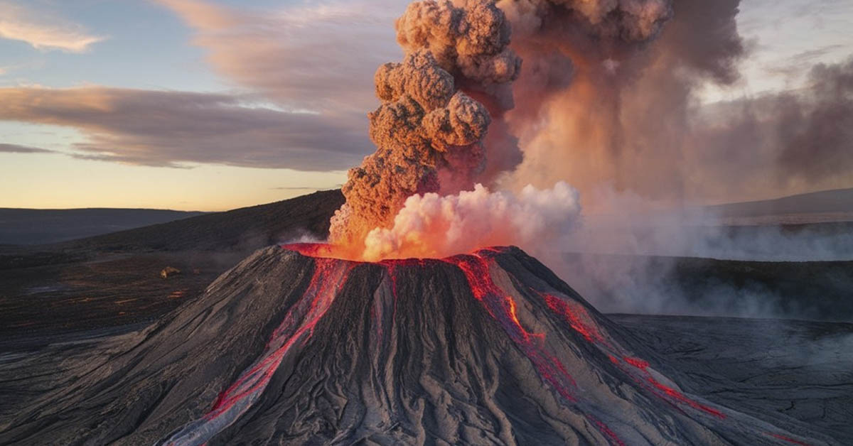 Volvano erupting