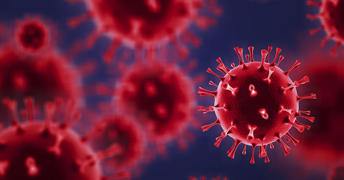 3d rendering of viral particles