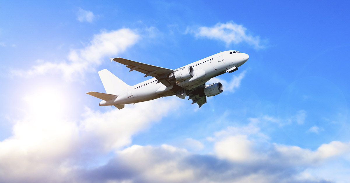 plane flying through the air