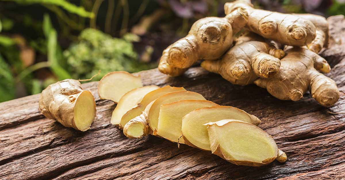 Sliced ginger root