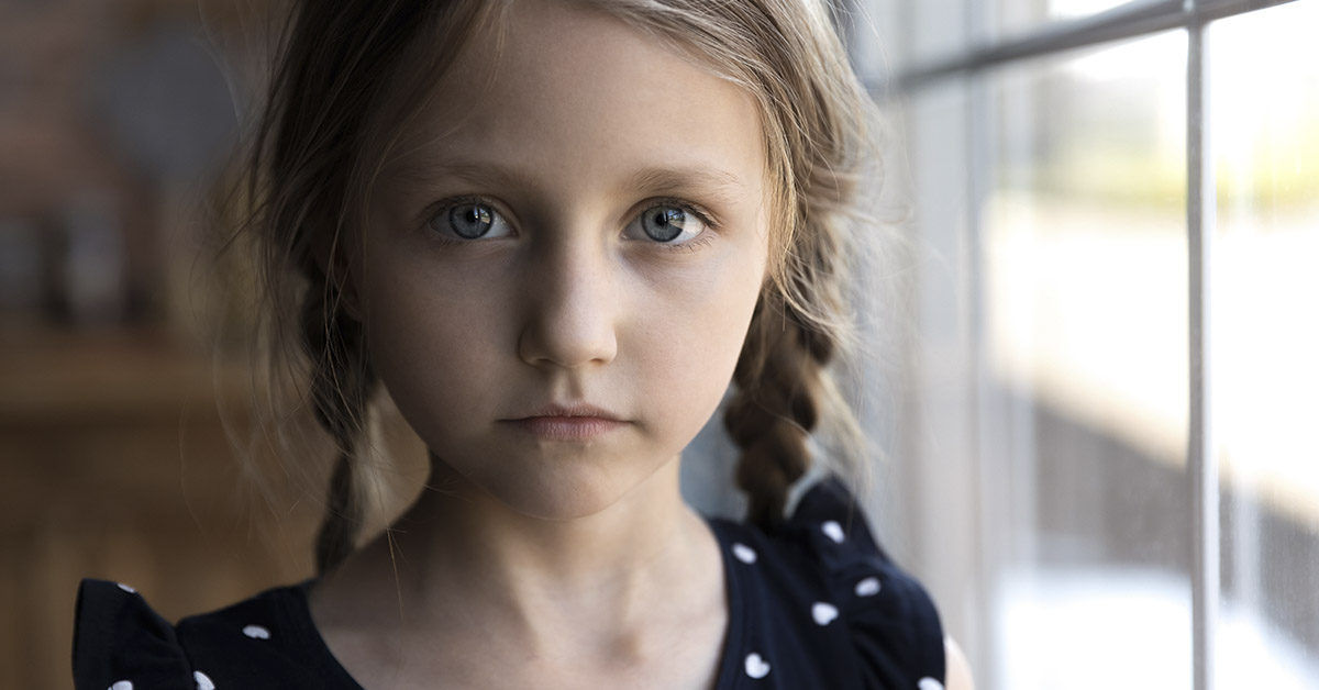 Close up of young girl's face