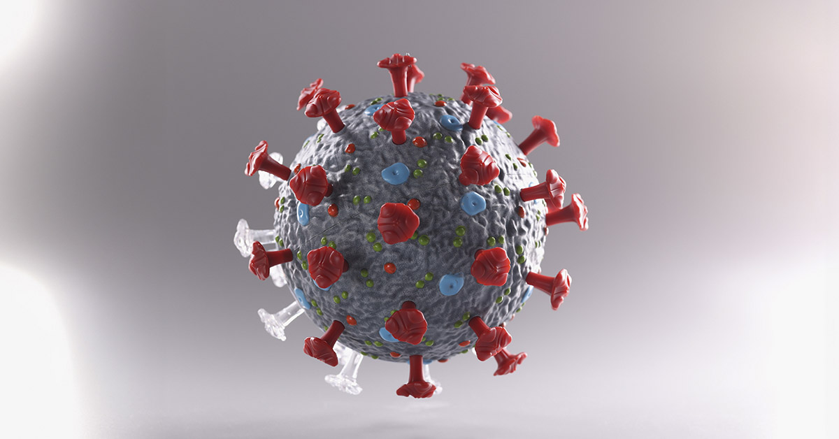 3D rendering of a viral particle