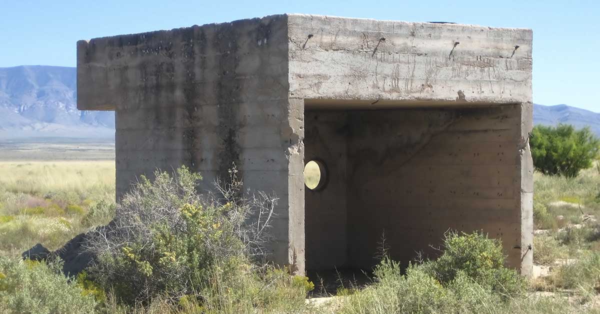 Fallout shelter entrance at surface