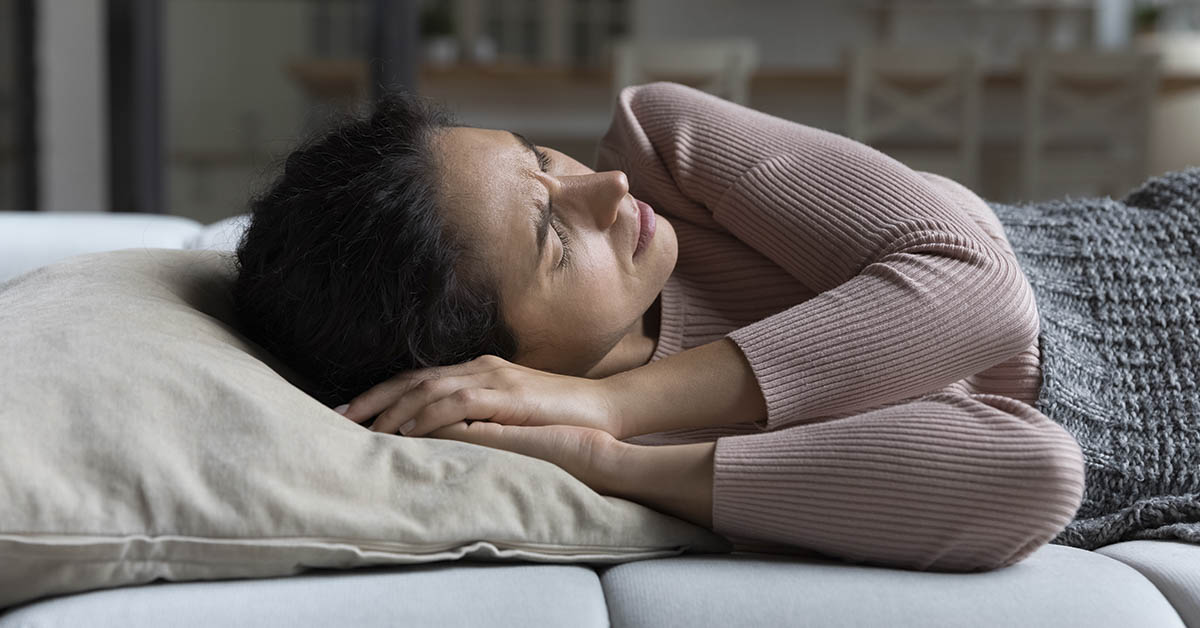 woman sleeping on her side
