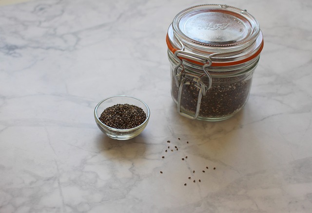 chia seeds in a jar