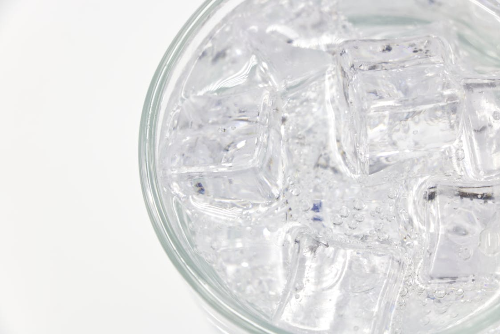 Clear Glass with Ice Cubes in Close-up Shot