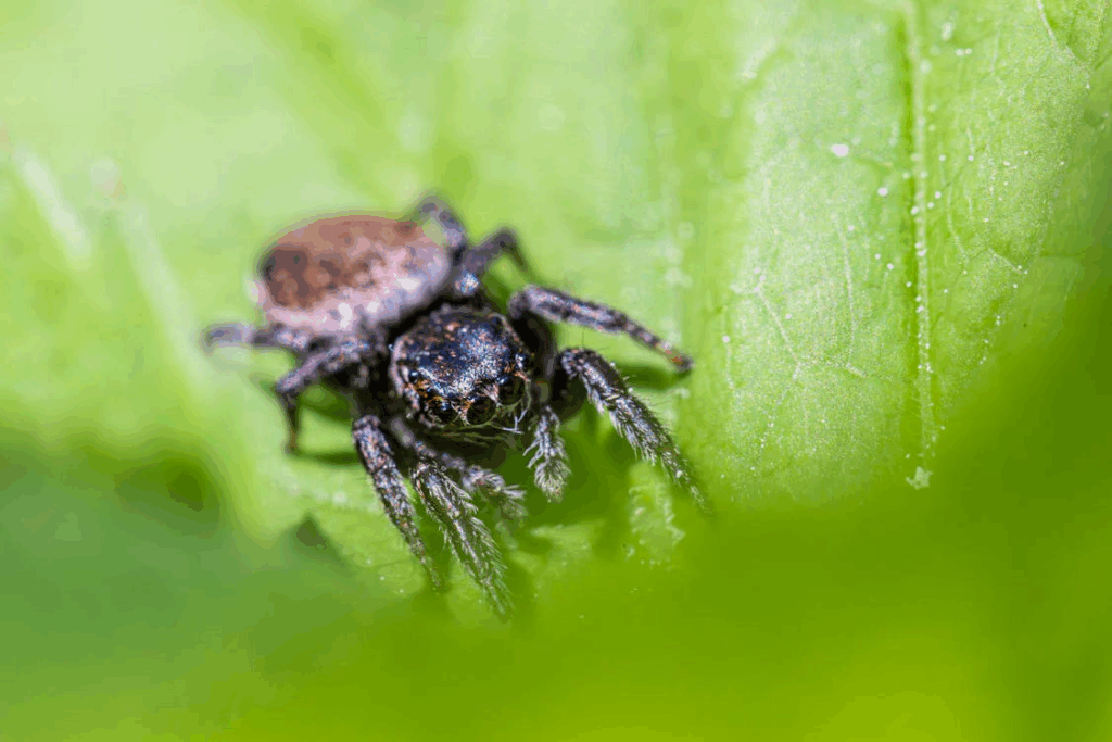 Close-up of Evarcha falcata Spider on Leaf