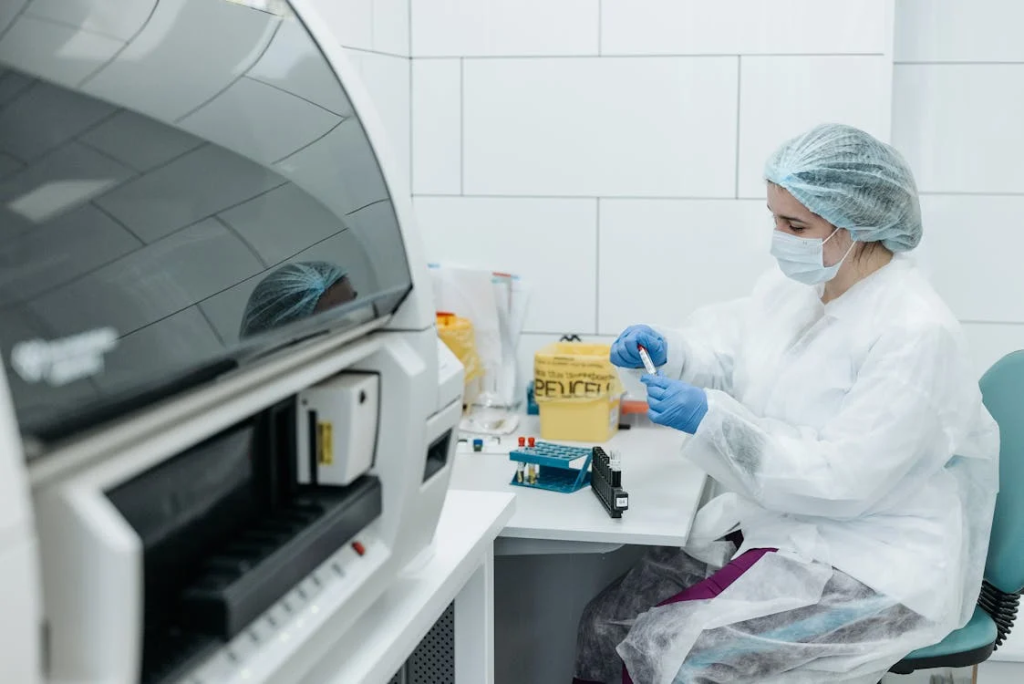 Medical Professional holding Test Tube Sample