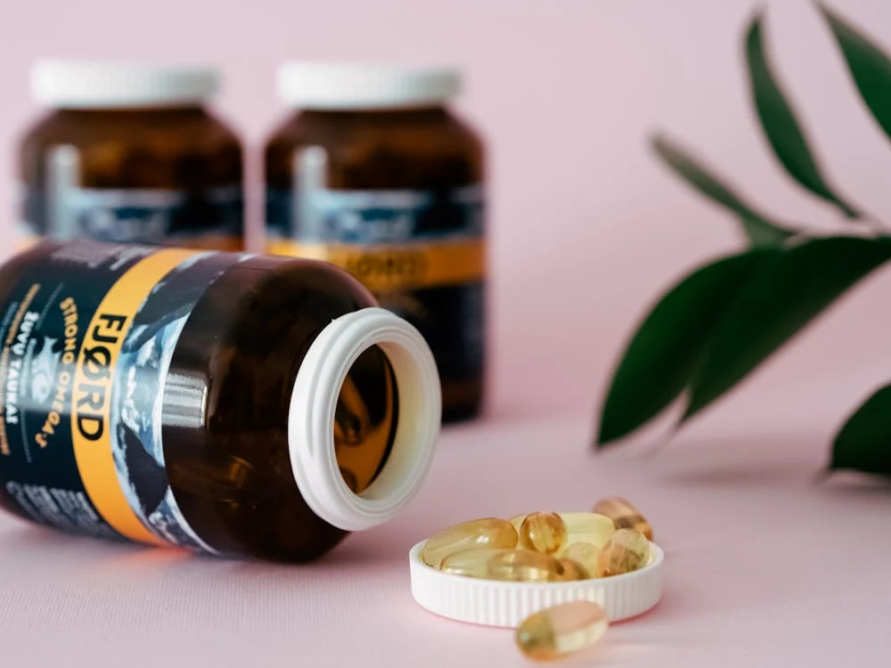Bottles with Dietary Supplements